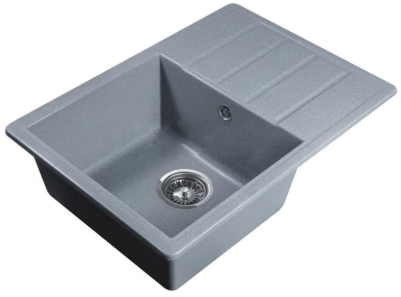 Кухонная мойка Marblan Recta L (серебристый, с сифоном) - фото товара