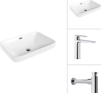 Умывальник Lauter 21441B + Reef 21CK678C с сифоном 21635CH (хром) - изображение в каталоге