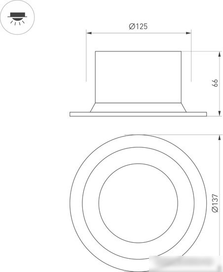 Точечный светильник Arlight MS-DROP-BUILT-R137-24W Warm3000 041499 – фото товара