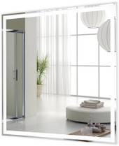 Пекам Зеркало Greta 60x60 greta-60x60scl (с подсветкой, сенсором на прикосновение и часами) – изображение в каталоге