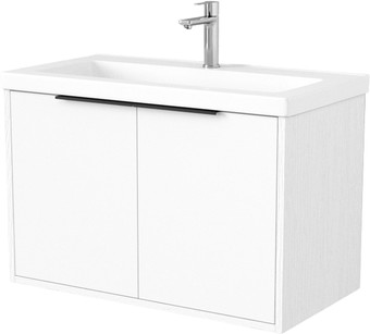 Дабер Тумба под умывальник 018 Тобага/Эридан 80 Т18.8Т.0.5Ч (белый древесный/ручка черная) – изображение в каталоге