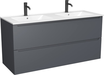 ЗОВ Тумба с умывальником Дион 120 D120LAFM7015MKV5-OL120 (графит матовый) – изображение в каталоге