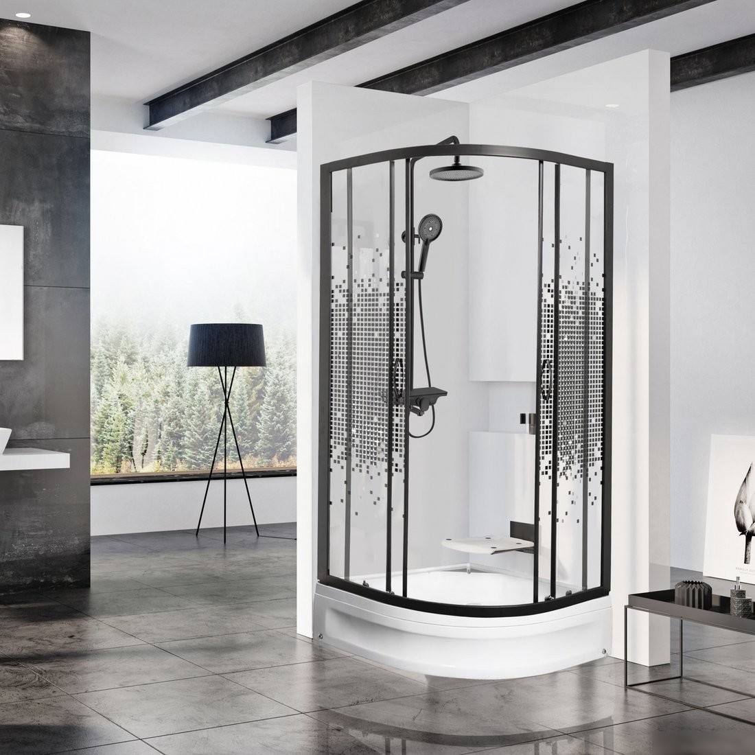 Душевой уголок Мономах 80/180 МЗ BL - фото товара