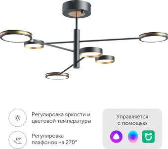 Люстра средней высоты Yeelight Arowana Chandelier C2103 YLDL030 (6 плафонов) – изображение в каталоге