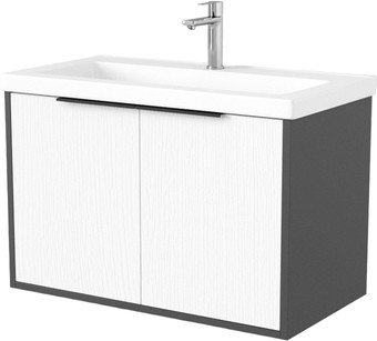 Дабер Тумба под умывальник 018 Тобага/Эридан 80 Т18.8Т.0.20Ч (белый древесный/серый/ручка черная) – изображение в каталоге