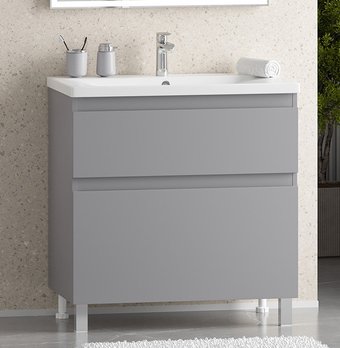 Misty Тумба с умывальником Лаки 80 П-Лак-01080-5012Я+RCW-140380WH – изображение в каталоге