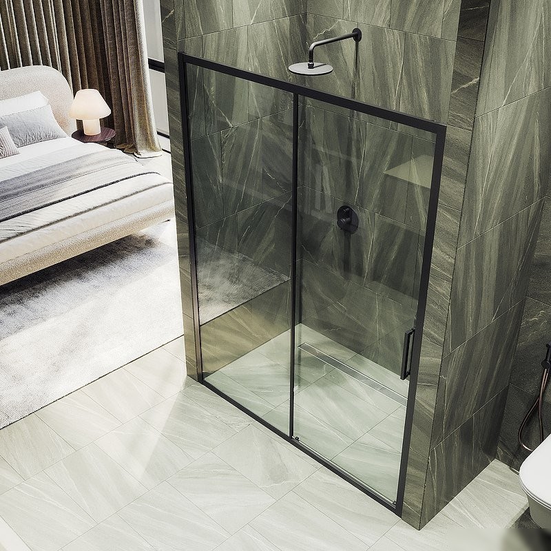 Душевая дверь MaybahGlass 195x120 MGD-1276-6 (бесцветный/черный) - фото товара