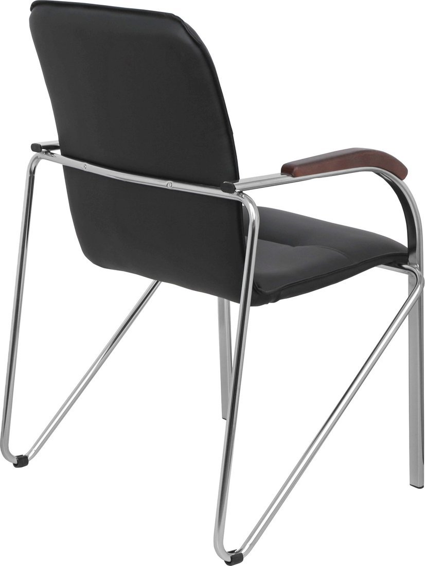 Офисный стул AksHome Samba Aks-1 Pegasso (черный/подлокотники дерево темное) – фото товара