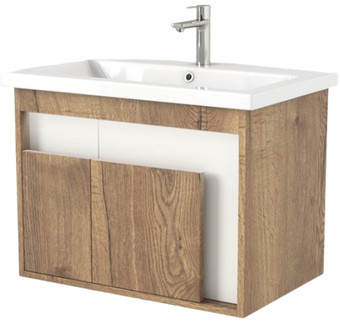 Дабер Тумба под умывальник 016 60 Т16.6.0.21_light (с подсветкой, дуб галифакс/белый) – изображение в каталоге