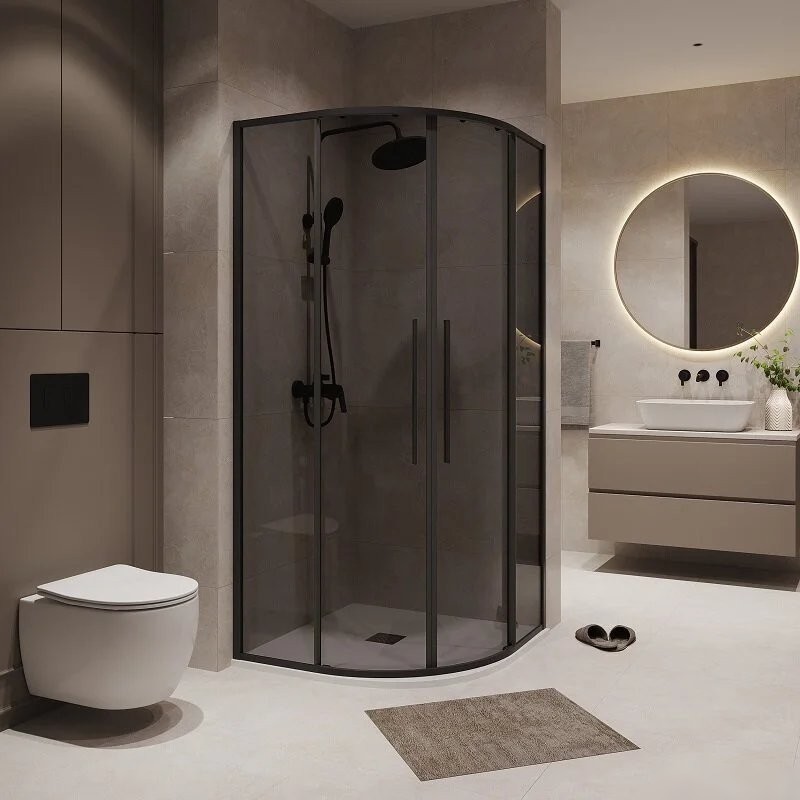 Душевой уголок Niagara NG-2827-34BLACK 100x100x195 (черный матовый/тонированное стекло) - фото товара