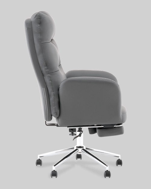 Офисное кресло TopChairs Solid с оттоманкой DD-004-OT серый – фото товара