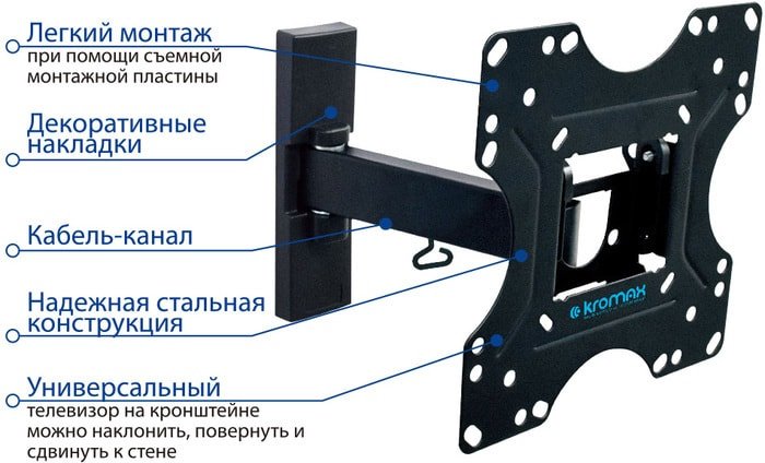 Кронштейн Kromax Optima 213 (черный) – фото товара