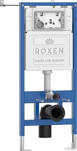 Унитаз подвесной Roxen Boro в комплекте с инсталляцией StounFix Dual Fresh 6 в 1 868498 (кнопка: черный матовая) - фото товара