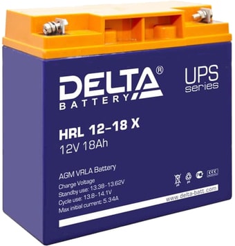 Аккумулятор для ИБП Delta HRL 12-18 X (12В/18 А·ч) – изображение в каталоге