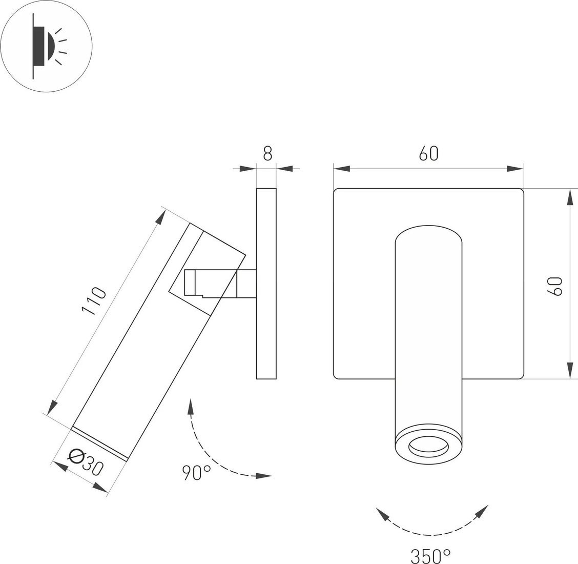 Спот Arlight SP-READER-NB-S60x60-3W Warm2700 BK 20deg 052947 – фото товара