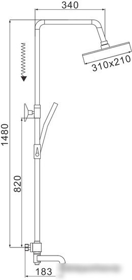 Душевая система Rose R3536H - фото товара