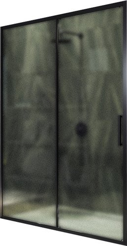 Душевая дверь MaybahGlass 195x150 MGD-1281-6 (сатин/черный) - изображение в каталоге