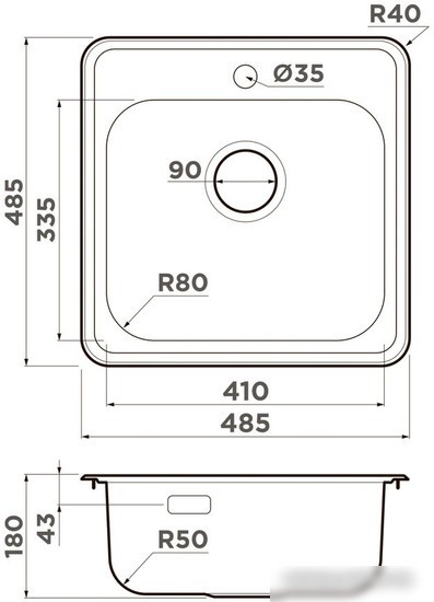 Кухонная мойка Omoikiri Notoro 48-SI Matt (серебристый матовый) - фото товара