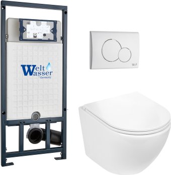 Унитаз подвесной WeltWasser Marberg 507 + Merzbach 043 GL-WT + Mar 507 RD GL-WT - изображение в каталоге