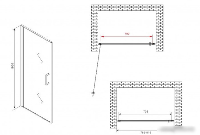 Душевая дверь Abber AG04080M - фото товара