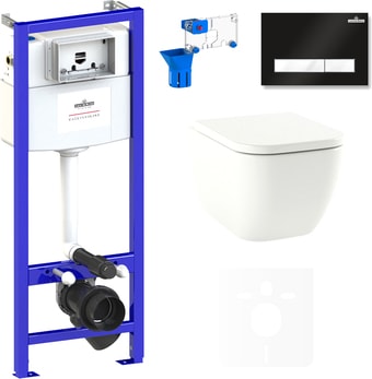 Унитаз Lavinia Boho Relfix One Compacto 7 в 1 75110089 (черный/белый пластик) - изображение в каталоге