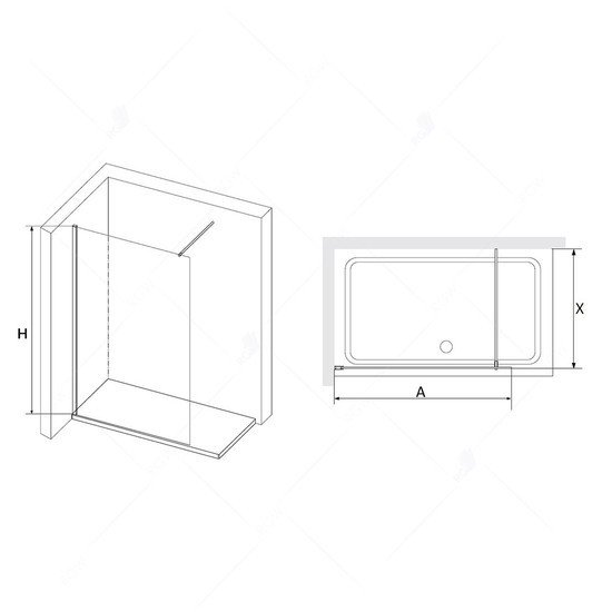 Душевая стенка RGW WA-010 351001012-21 120 (хром/матовое-сатинат стекло) - фото товара
