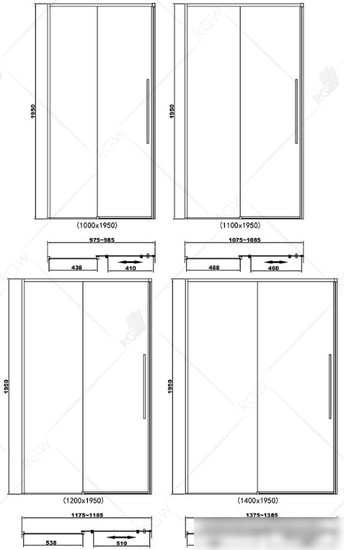 Душевая дверь RGW SV-12B 150 (черный/прозрачное стекло) - фото товара