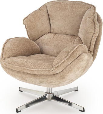 Интерьерное кресло Halmar Guido (бежевый/хром) – изображение в каталоге