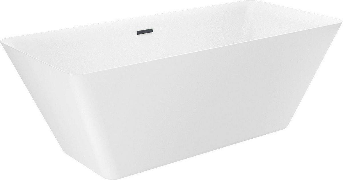 Ванна Wellsee Cute Twin S 168x75 23830103R (отдельностоящая ванна белый глянец, экран, ножки, сифон-автомат матовый черный) - фото товара