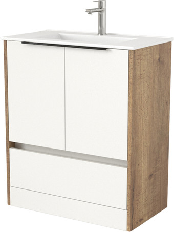 Дабер Тумба под умывальник 017 WeltWasser Deilbach 7517-70 Т17.7W.0.21Ч (дуб галифакс/белый/ручка черная) – изображение в каталоге
