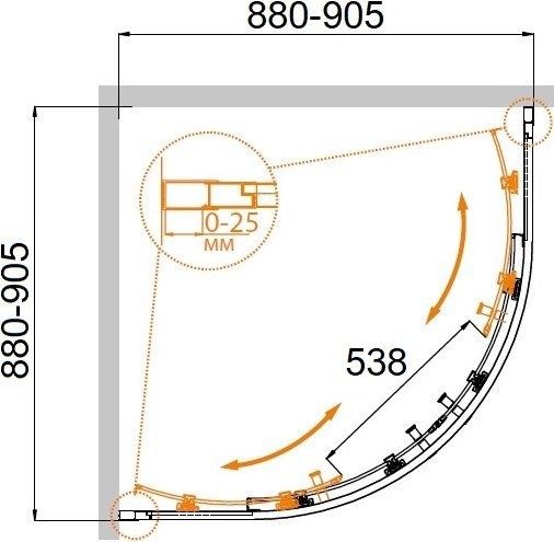 Душевой уголок Cezares Molveno-R-2-90-C-GM-IV - фото товара