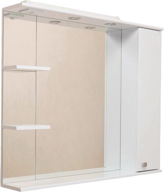 Onika Шкаф с зеркалом Эльбрус 100.02 правый (белый) [210004] – изображение в каталоге