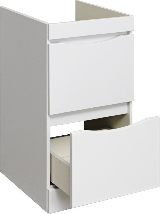 Runo Тумба с умывальником Runo Орион 45 2 ящика + Гамма 105 лайт с левым крылом (напольная, белый) – фото товара