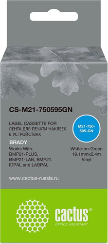 Картридж CACTUS CS-M21-750595GN (аналог Brady M21-750595GN) – изображение в каталоге