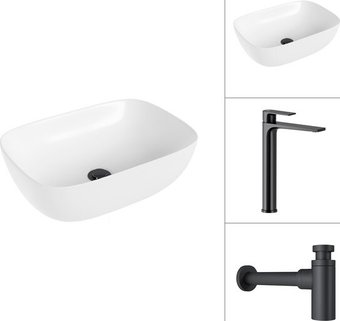 Умывальник Lauter 21493A + Reef 21CK8678BS с сифоном 21635B (черный матовый) - изображение в каталоге