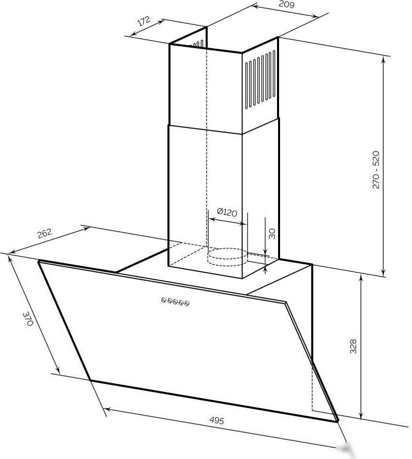 Кухонная вытяжка LEX Moza 500 (белый) - фото товара
