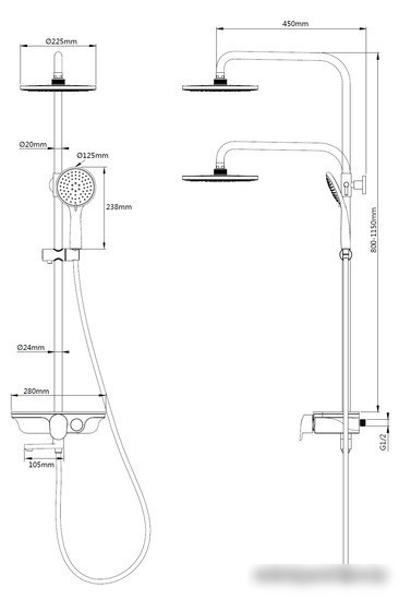 Душевая система WeltWasser WW DP 1020 CR - фото товара
