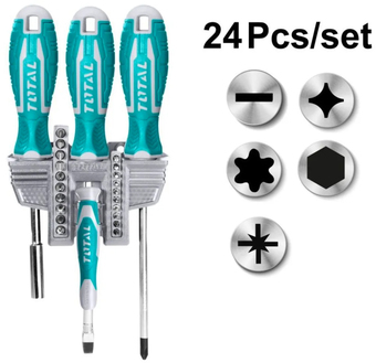 Набор отвертка с битами Total TACSD302462 (24 предмета) – изображение в каталоге
