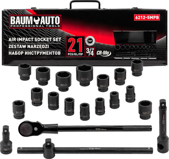 Универсальный набор инструментов BaumAuto BM-6212-5MPB (21 предмет) – изображение в каталоге