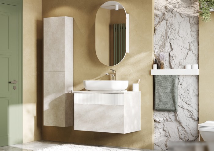 Акватон Шкаф-полупенал Марбл Слэйт 1A276403MH8A0 – фото товара