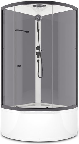 Душевая кабина Domani-Spa Simple 99 High Black DS01Sm99HGrCl00.Gt-V1.2-Black (серый/прозрачное стекло) - изображение в каталоге