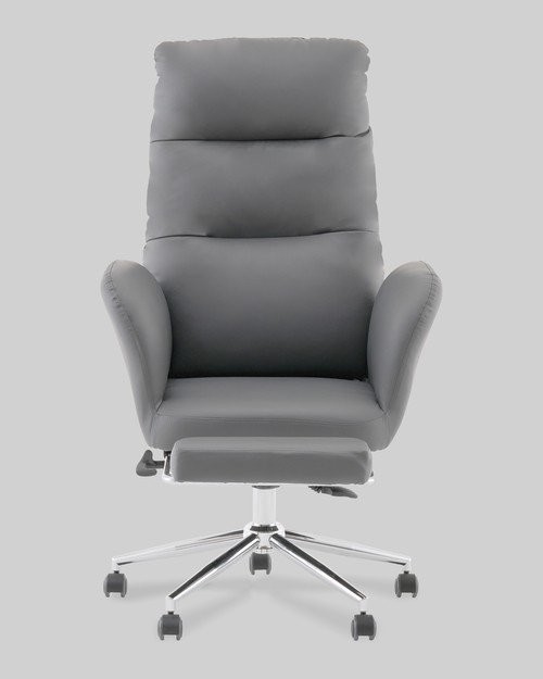 Офисное кресло TopChairs Solid с оттоманкой DD-004-OT серый – фото товара