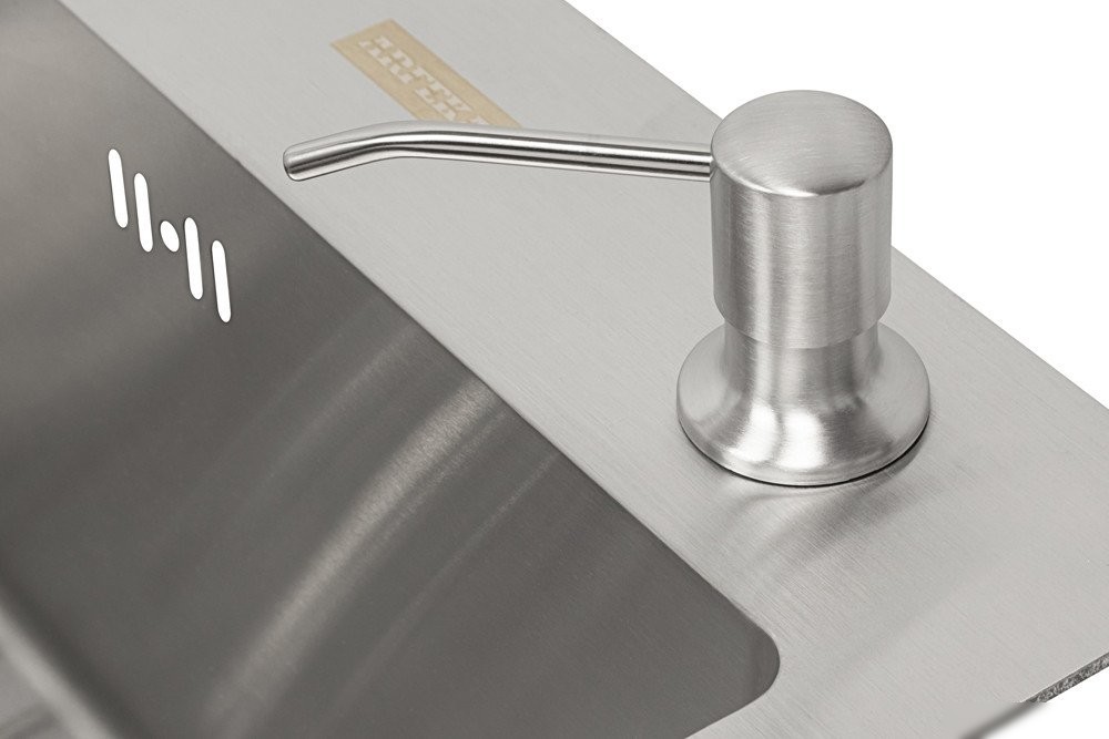 Кухонная мойка ARFEKA ECO AR мойка 500*500, коландер, дозатор SATIN DECOR VOLCANIC ROCK - фото товара