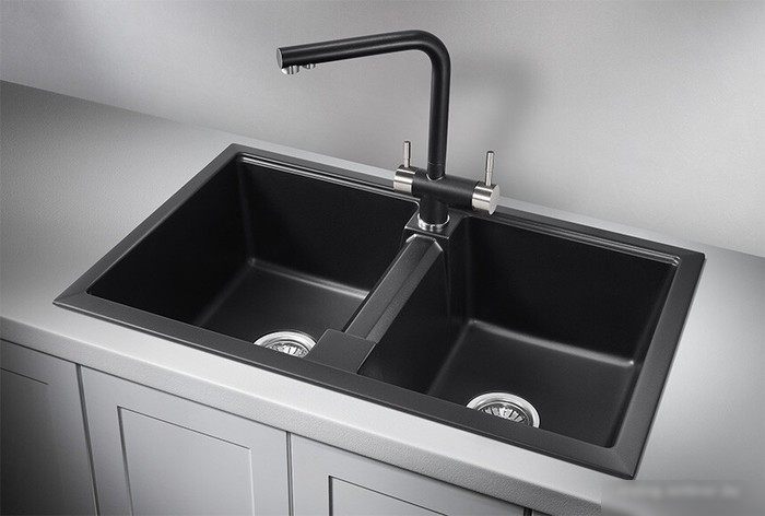 Кухонная мойка Granula GR-8101 (шварц) - фото товара