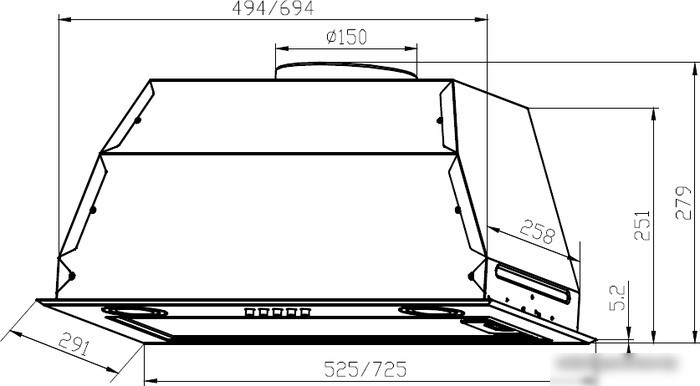 Кухонная вытяжка LEX GS Bloc P 600 (нержавеющая сталь) - фото товара