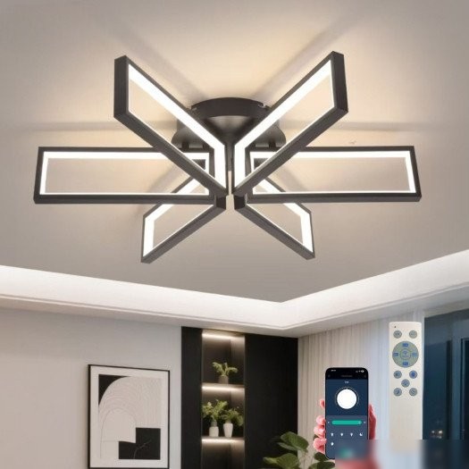 Припотолочная люстра Estares Maldi 165W 6S-APP-850x200-BLACK/WHITE-220-IP20 – фото товара