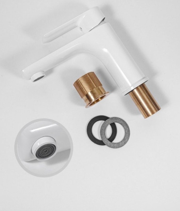 Смеситель Hansberge H1099 (белый хром) - фото товара