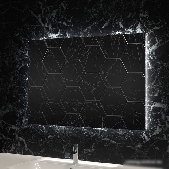 Пекам Зеркало LED GretaFly-80x90spcl (сенсор прикосн./подогрев/часы) – фото товара