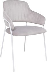 Стул с подлокотниками Алвест AV 448 (светло-серый бархат H-09/белый) – изображение в каталоге