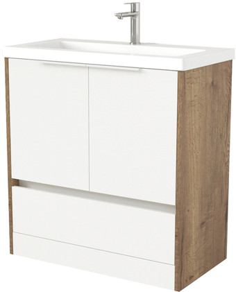 Дабер Тумба под умывальник 017 Тобага/Эридан 80 Т17.8Т.0.21Б ( дуб галифакс/белый/ручка белая) – изображение в каталоге